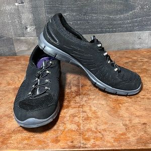 Black Slip-On Sketcher Memory Foam Sneakers